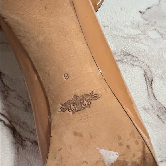 Rachel Roy Pumps Shoes Nude Open Toe Size 9 Patent Leather Daphne. - Picture 8 of 8